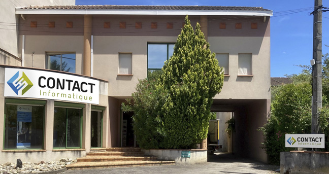 Façade des bureaux de Contact Informatique